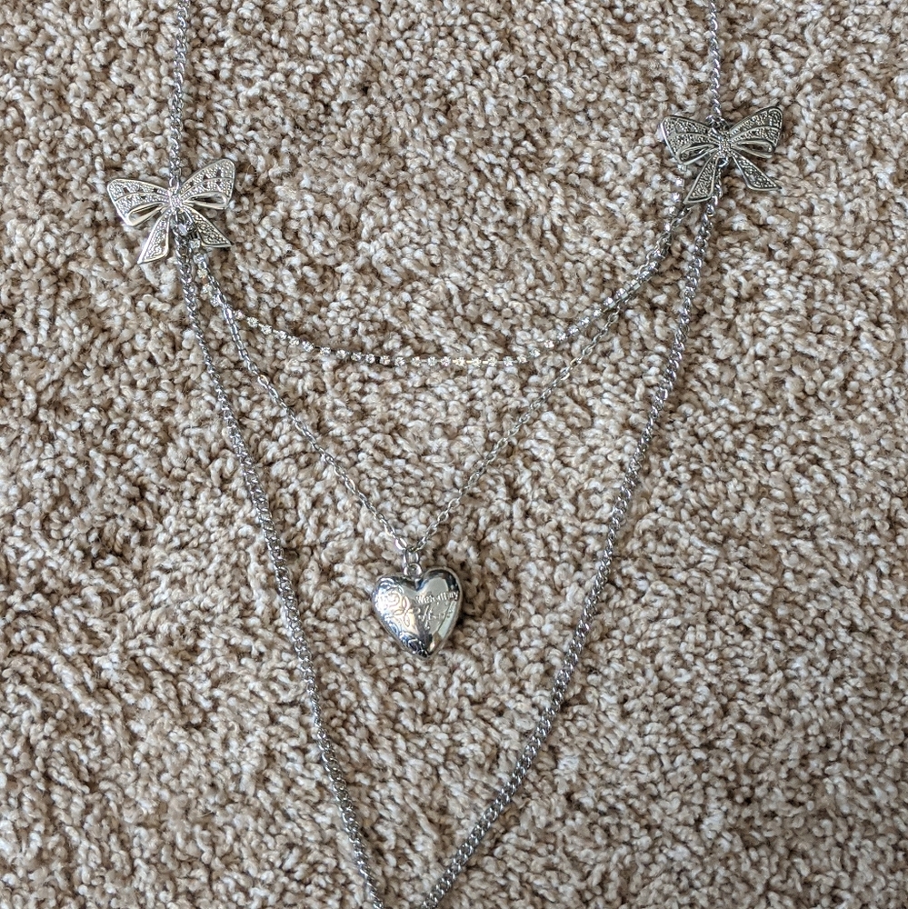 Layered Silver Necklace - Picture 3 of 4